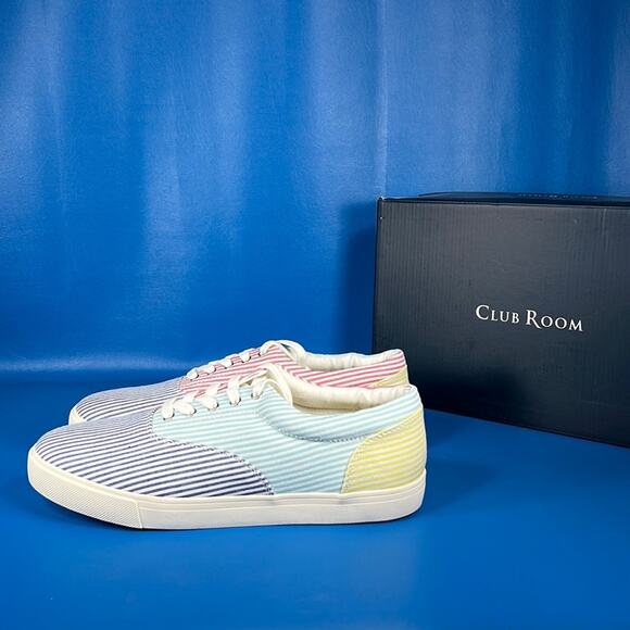 Club Room Lance Lace up Sneaker Stripe Color Blocked - 10 - New in box - Picture 1 of 8